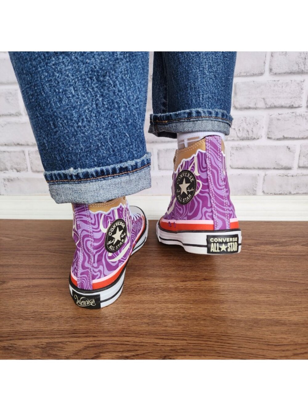 ❤️Converse Chuck Taylor Hi Willy Wonka X Sz 6 Men's shoes Sneaker Purple A08154C - Picture 12 of 13